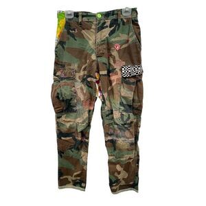 Custom Camo Cargo Pants Altered Modified Unique One Of A Kind‎ 29